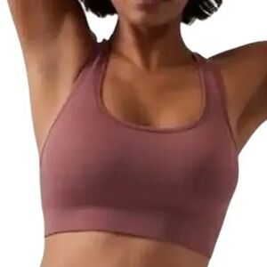 Athleta Aurora Scoop Bra Tawny Rose Medium D-DD